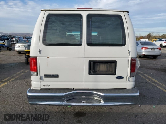2008 Ford Econoline Cargo Commercial with VIN 1FTNS24L48DB48222, listed as a Copart auction lot 80777304 with 273,798 mi miles and Salvage Title. Bid and sale history available at DreamBid. Image 6.