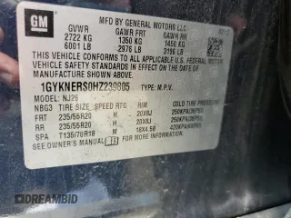 2017 Cadillac XT5 Premium Luxury AWD with VIN 1GYKNERS0HZ239805, listed as a Copart auction lot 61257435 with 104,448 mi miles and Salvage title. Bid and sale history available at DreamBid. Image 14.