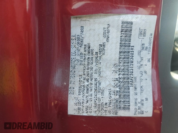2004 Ford Focus SE with VIN 1FAFP34314W127053, listed as a Copart auction lot 48652265 with 241,841 mi miles and Salvage title. Bid and sale history available at DreamBid. Image 13.