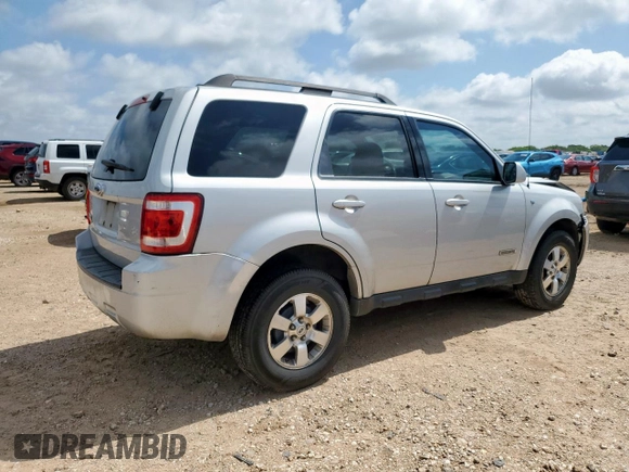2008 Ford Escape Limited with VIN 1FMCU04168KE63521, listed as a Copart auction lot 60372185 with 98,358 mi miles and Salvage title. Bid and sale history available at DreamBid. Image 3.