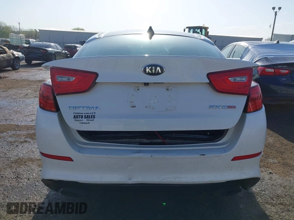 2015 Kia Optima SX Turbo with VIN 5XXGR4A65FG488237, listed as a IAAI auction lot 41978359 with 157,216 mi miles and . Bid and sale history available at DreamBid. Image 16.