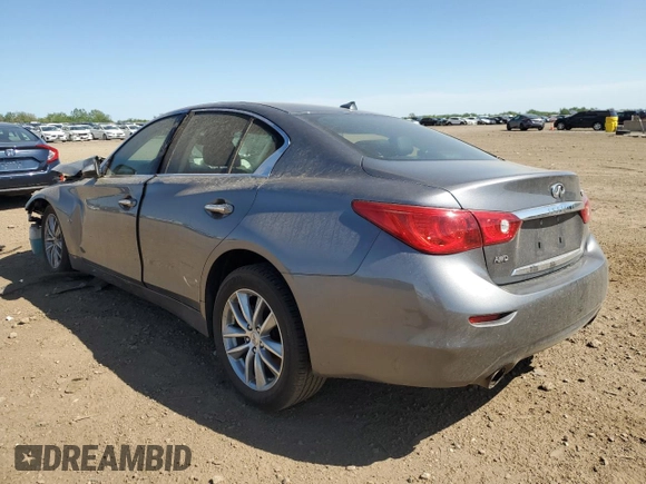 2014 Infiniti Q50 Premium with VIN JN1BV7AR8EM682225, listed as a Copart auction lot 56753125 with 121,000 mi miles and Salvage title. Bid and sale history available at DreamBid. Image 2.