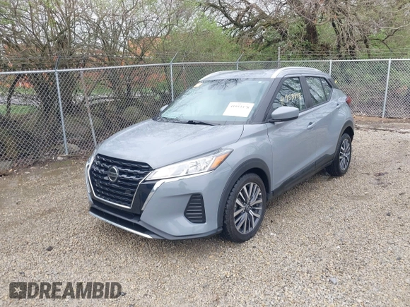 2021 Nissan Kicks SV with VIN 3N1CP5CV7ML477999, listed as a IAAI auction lot 41953378 with 107,060 mi miles. Bid and sale history available at carsss.com. Image 2.