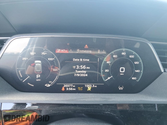2021 Audi e-tron Sportback Prestige with VIN WA13ABGE4MB011482, listed as a Copart auction lot 62569254 with 20,377 mi miles and Clean title. Bid and sale history available at DreamBid. Image 9.