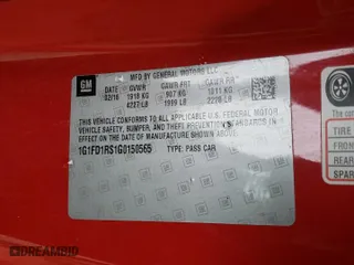 2016 Chevrolet Camaro 2LT with VIN 1G1FD1RS1G0150565, listed as a Copart auction lot 48234755 with 93,668 mi miles and Salvage Title. Bid and sale history available at carsss.com. Image 12.