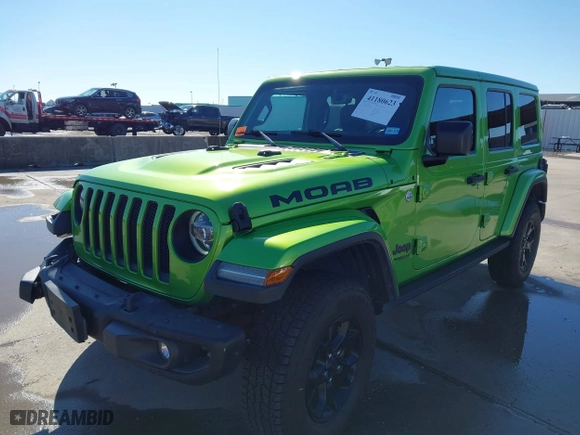 2019 Jeep Wrangler Unlimited Sahara with VIN 1C4HJXEG7KW505032, listed as a IAAI auction lot 41180623 with 94,745 mi miles. Bid and sale history available at carsss.com. Image 18.