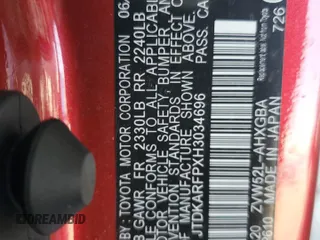 2017 Toyota Prius Plus z VIN JTDKARFPXH3034696, wystawiony jako Copart lot #59569325 z przebiegiem 86 171 mil mil oraz Szkoda całkowita • Salvage title. Historia ofert i sprzedaży dostępna na DreamBid. Obrazek 13.