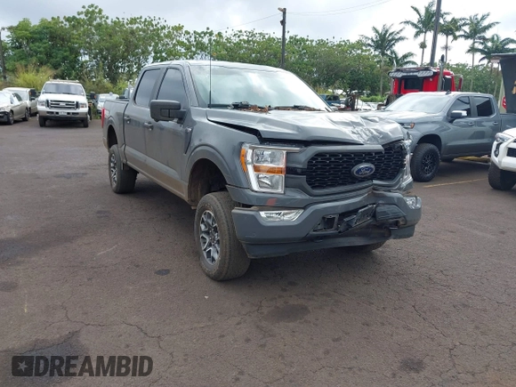 2021 Ford F-150 XL with VIN 1FTEW1EP0MFB94936, listed as a IAAI auction lot 41594393 with 57,033 mi miles. Bid and sale history available at carsss.com. Image 1.