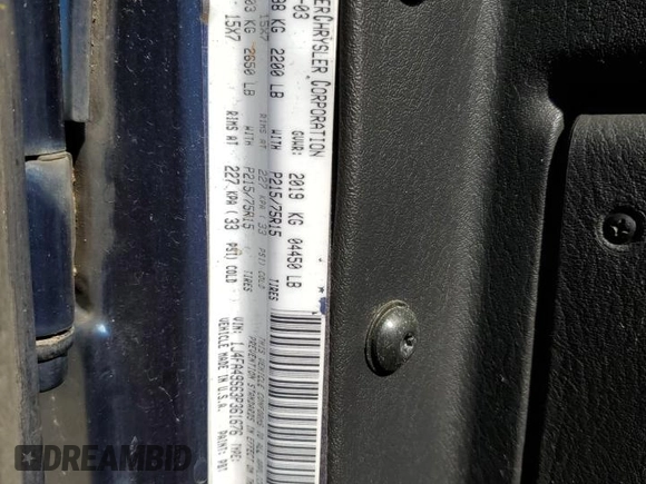 2003 Jeep Wrangler Sport with VIN 1J4FA49S63P361676, listed as a Copart auction lot 59054905 with 123,184 mi miles and Salvage title. Bid and sale history available at DreamBid. Image 12.