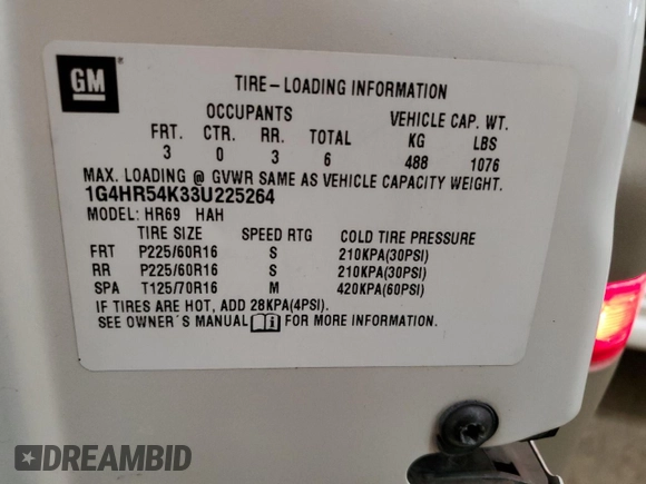 2003 Buick LeSabre Limited with VIN 1G4HR54K33U225264, listed as a Copart auction lot 53716875 with 284,333 mi miles and Salvage Title. Bid and sale history available at carsss.com. Image 12.