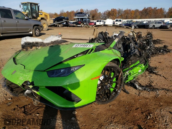 2021 Lamborghini Huracan z VIN ZHWUT5ZF9MLA17679, wystawiony jako Copart lot #65164661 z przebiegiem Nie podano mil oraz Szkoda całkowita • Salvage title. Historia ofert i sprzedaży dostępna na DreamBid. Obrazek 2.