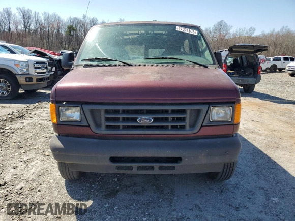 2005 Ford Econoline Cargo with VIN 1FTNE24L25HA87223, listed as a Copart auction lot 47301805 with 156,944 mi miles and Salvage Title. Bid and sale history available at carsss.com. Image 5.