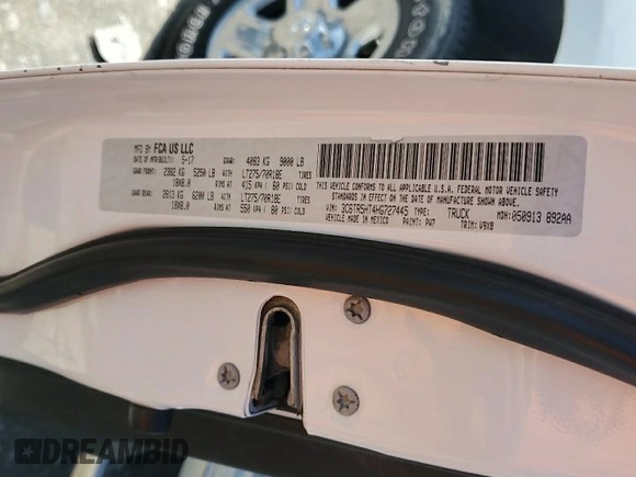 2017 Ram 2500 Tradesman с VIN 3C6TR5HT4HG727445, выставлен на аукционе Copart как лот 51778795 с пробегом 117 273 миль миль и Списание • Salvage title. История ставок и продаж доступна на DreamBid. Изображение 14.