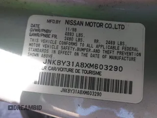 1999 Infiniti Q45 z VIN JNKBY31A8XM603290, wystawiony jako IAAI lot #41668113 z przebiegiem 144 251 mil mil oraz . Historia ofert i sprzedaży dostępna na DreamBid. Obrazek 9.