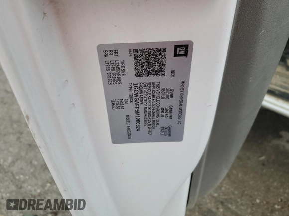 2021 Chevrolet Express Cargo z VIN 1GCWGAFP5M1200324, wystawiony jako Copart lot #44656985 z przebiegiem 53 290 mil mil oraz Szkoda całkowita • Salvage title. Historia ofert i sprzedaży dostępna na DreamBid. Obrazek 12.