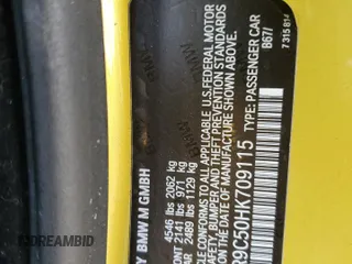 2017 BMW M4 z VIN WBS3R9C50HK709115, wystawiony jako Copart lot #54594635 z przebiegiem 84 216 mil mil oraz Szkoda całkowita • Salvage title. Historia ofert i sprzedaży dostępna na DreamBid. Obrazek 12.