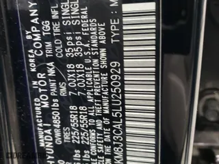 2020 Hyundai Tucson SEL with VIN KM8J3CAL5LU250929, listed as a Copart auction lot 41185323 with 39,694 mi miles. Bid and sale history available at carsss.com. Image 13.