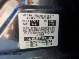 2012 Jaguar XJ with VIN SAJWA1CB1CLV31450, listed as a Copart auction lot 46883875 with 150,268 mi miles and Salvage Title. Bid and sale history available at DreamBid. Image 12.