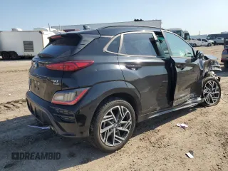 2022 Hyundai Kona N Line with VIN KM8K3CA34NU840854, listed as a Copart auction lot 80281394 with 62,671 mi miles and Salvage Title. Bid and sale history available at carsss.com. Image 3.