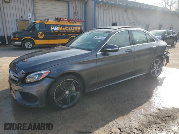 2015 Mercedes-Benz C-Class C 400 with VIN 55SWF6GB6FU026999, listed as a Copart auction lot 45995755 with 0 mi miles and Salvage Title. Bid and sale history available at carsss.com. Image 1.