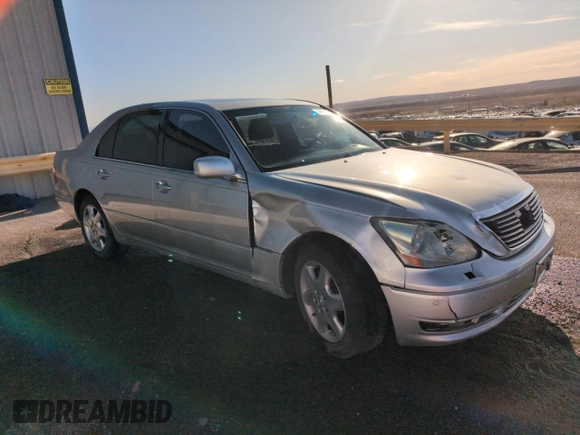 2004 Lexus LS 430 with VIN JTHBN36F040158835, listed as a Copart auction lot 49911385 with 204,326 mi miles and Salvage Title. Bid and sale history available at DreamBid. Image 4.