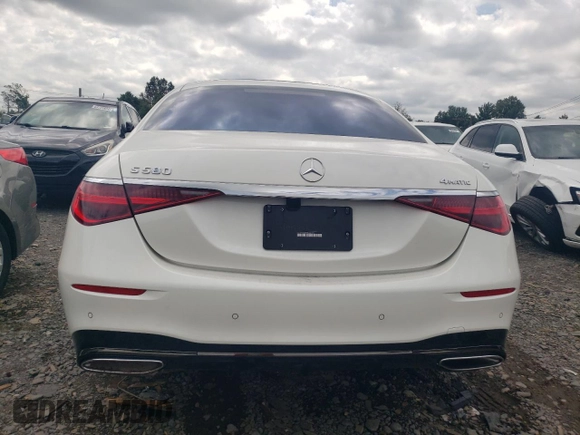 2023 Mercedes-Benz S-Class S 580 with VIN W1K6G7GB7PA236919, listed as a Copart auction lot 69518544 with 0 mi miles and Salvage Title. Bid and sale history available at carsss.com. Image 6.
