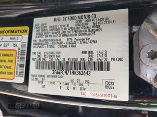 2017 Ford Fusion SE z VIN 3FA6P0H71HR363643, wystawiony jako IAAI lot #42764856 z przebiegiem 82 805 mil mil oraz . Historia ofert i sprzedaży dostępna na DreamBid. Obrazek 9.