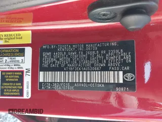 2010 Toyota Camry with VIN 4T1BF3EK1AU520667, listed as a IAAI auction lot 42209539 with 202,204 mi miles and . Bid and sale history available at DreamBid. Image 9.