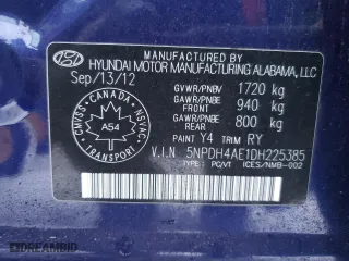 2013 Hyundai Elantra Limited PZEV with VIN 5NPDH4AE1DH225385, listed as a Copart auction lot 88542685 with 128,486 mi miles and Clean Title. Bid and sale history available at carsss.com. Image 12.