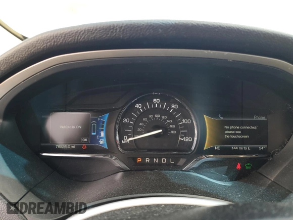 2016 Lincoln MKZ Hybrid with VIN 3LN6L2LU2GR634587, listed as a Copart auction lot 47730685 with 76,526 mi miles and Salvage Title. Bid and sale history available at DreamBid. Image 9.