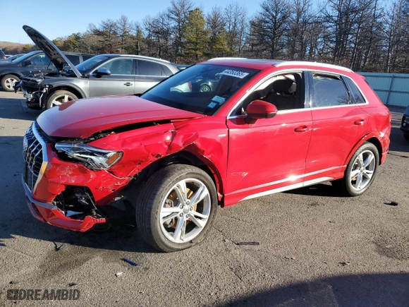 2019 Audi Q3 Technik with VIN WA1FECF34K1072938, listed as a Copart auction lot 44353365 with 17,043 mi miles and Non Repairable. Bid and sale history available at carsss.com. Image 1.