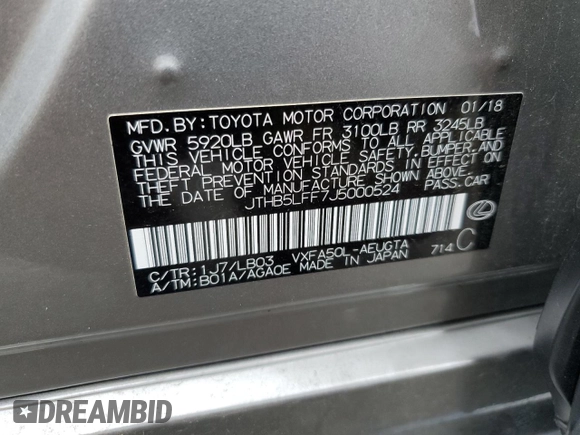 2018 Lexus LS 500 z VIN JTHB5LFF7J5000524, wystawiony jako Copart lot #76068154 z przebiegiem 64 029 mil mil oraz Szkoda całkowita • Salvage title. Historia ofert i sprzedaży dostępna na DreamBid. Obrazek 13.