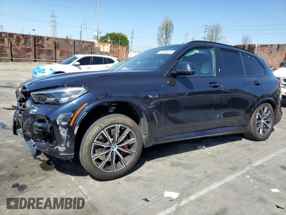 2023 BMW X5 xDrive45e with VIN 5UXTA6C06P9R89208, listed as a Copart auction lot 50352635 with 0 mi miles and Salvage Title. Bid and sale history available at carsss.com. Image 1.