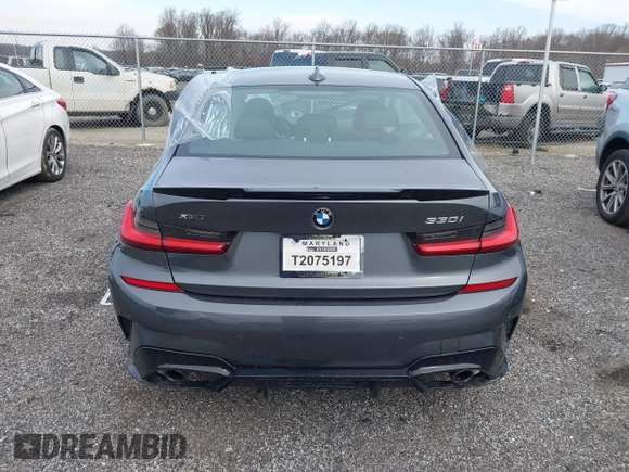2019 BMW 3 Series 330i xDrive with VIN WBA5R7C54KFH24284, listed as a IAAI auction lot 41246406 with 57,200 mi miles. Bid and sale history available at carsss.com. Image 16.