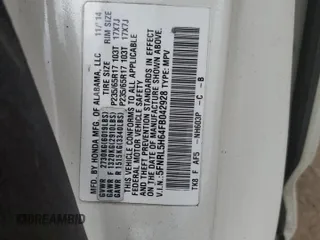 2015 Honda Odyssey EX-L z VIN 5FNRL5H64FB042928, wystawiony jako Copart lot #47120355 z przebiegiem Nie podano mil oraz Szkoda całkowita • Salvage title. Historia ofert i sprzedaży dostępna na DreamBid. Obrazek 13.