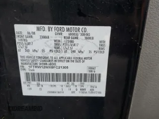 2008 Ford F-150 XL with VIN 1FTRW12WX8FC21305, listed as a Copart auction lot 60658335 with 196,837 mi miles and Salvage title. Bid and sale history available at DreamBid. Image 12.