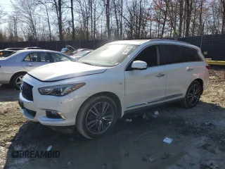 2019 Infiniti QX60 Luxe z VIN 5N1DL0MM3KC518607, wystawiony jako Copart lot #48976435 z przebiegiem 72 281 mil mil oraz Szkody całkowita. Historia ofert i sprzedaży dostępna na DreamBid. Obrazek 1.