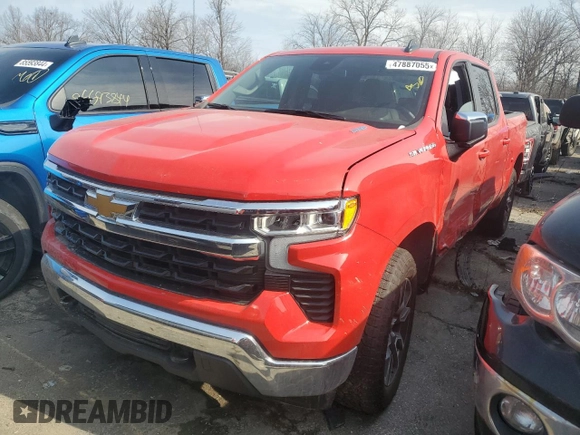 2025 Chevrolet Silverado 1500 LT with VIN 1GCPKKEK1SZ118054, listed as a Copart auction lot 47887055 with 1,957 mi miles and Clean Title. Bid and sale history available at DreamBid. Image 1.