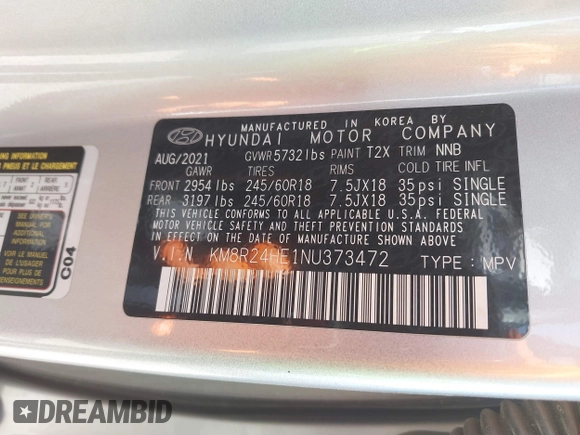 2022 Hyundai Palisade SEL z VIN KM8R24HE1NU373472, wystawiony jako IAAI lot #41826610 z przebiegiem 101 428 mil mil oraz . Historia ofert i sprzedaży dostępna na DreamBid. Obrazek 9.