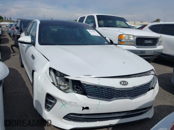 2016 Kia Optima SX Turbo with VIN 5XXGW4L23GG027090, listed as a IAAI auction lot 42172497 with 150,426 mi miles and . Bid and sale history available at DreamBid. Image 1.