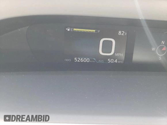 2017 Toyota Prius Two with VIN JTDKARFU4H3542555, listed as a Copart auction lot 61615895 with 52,600 mi miles and Salvage title. Bid and sale history available at DreamBid. Image 9.