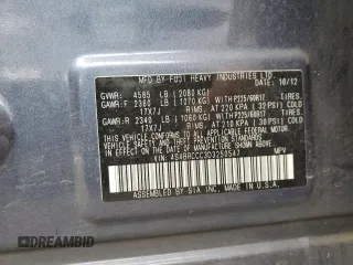 2013 Subaru Outback Premium with VIN 4S4BRCCC3D3250547, listed as a Copart auction lot 61428815 with 79,677 mi miles and Salvage title. Bid and sale history available at DreamBid. Image 13.
