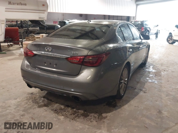 2018 Infiniti Q50 Luxe with VIN JN1EV7AP9JM366158, listed as a IAAI auction lot 41624764 with 76,550 mi miles and . Bid and sale history available at DreamBid. Image 4.