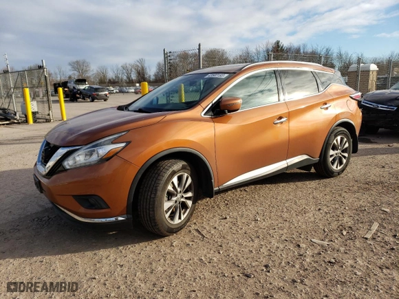 2015 Nissan Murano Platinum with VIN 5N1AZ2MH0FN287093, listed as a Copart auction lot 43583183 with 105,554 mi miles. Bid and sale history available at carsss.com. Image 1.