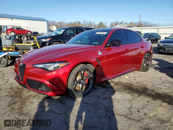 2023 Alfa Romeo Giulia Quadrifoglio with VIN ZARFAMEV2P7673589, listed as a Copart auction lot 85325654 with 14,944 mi miles and Salvage title. Bid and sale history available at DreamBid. Image 1.