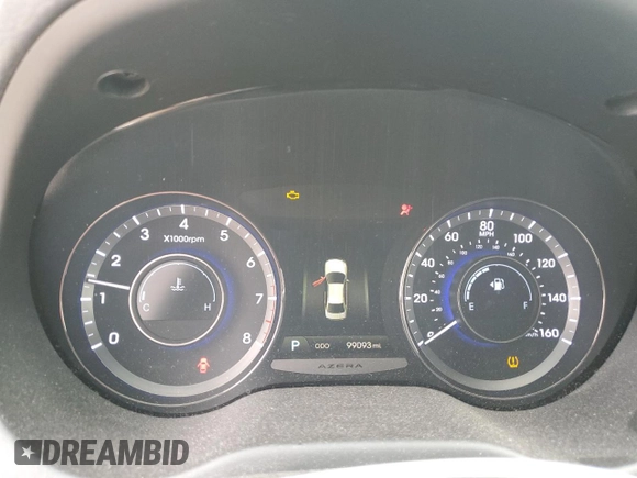 2014 Hyundai Azera Limited with VIN KMHFH4JG3EA374587, listed as a Copart auction lot 56535405 with 99,093 mi miles and Salvage title. Bid and sale history available at DreamBid. Image 9.