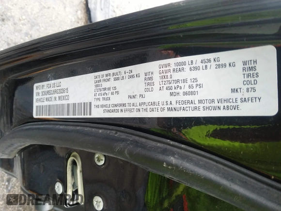 2024 Ram 2500 Big Horn z VIN 3C6UR5DJ6RG303615, wystawiony jako IAAI lot #42648825 z przebiegiem 35 078 mil mil oraz . Historia ofert i sprzedaży dostępna na DreamBid. Obrazek 9.