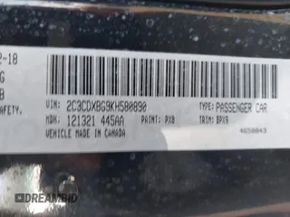 2019 Dodge Charger SXT with VIN 2C3CDXBG9KH580890, listed as a IAAI auction lot 41793008 with 52,497 mi miles. Bid and sale history available at carsss.com. Image 9.