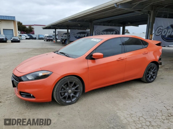 2015 Dodge Dart SXT with VIN 1C3CDFBB0FD316054, listed as a Copart auction lot 54510425 with 86,091 mi miles and Salvage title. Bid and sale history available at DreamBid. Image 1.