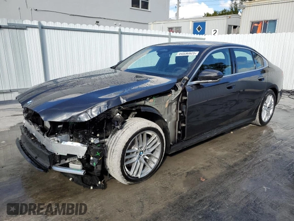 2025 BMW 5 Series 530i with VIN WBA43FJ09SCT71120, listed as a Copart auction lot 44536925 with 7,399 mi miles and Clean Title. Bid and sale history available at carsss.com. Image 1.